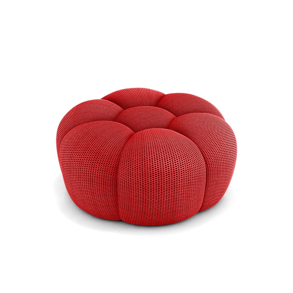 Pouf Bubble Compressé Rouge